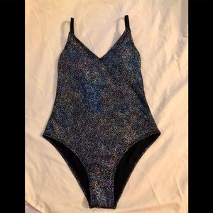 Multicolor rainbow glitter swimsuit